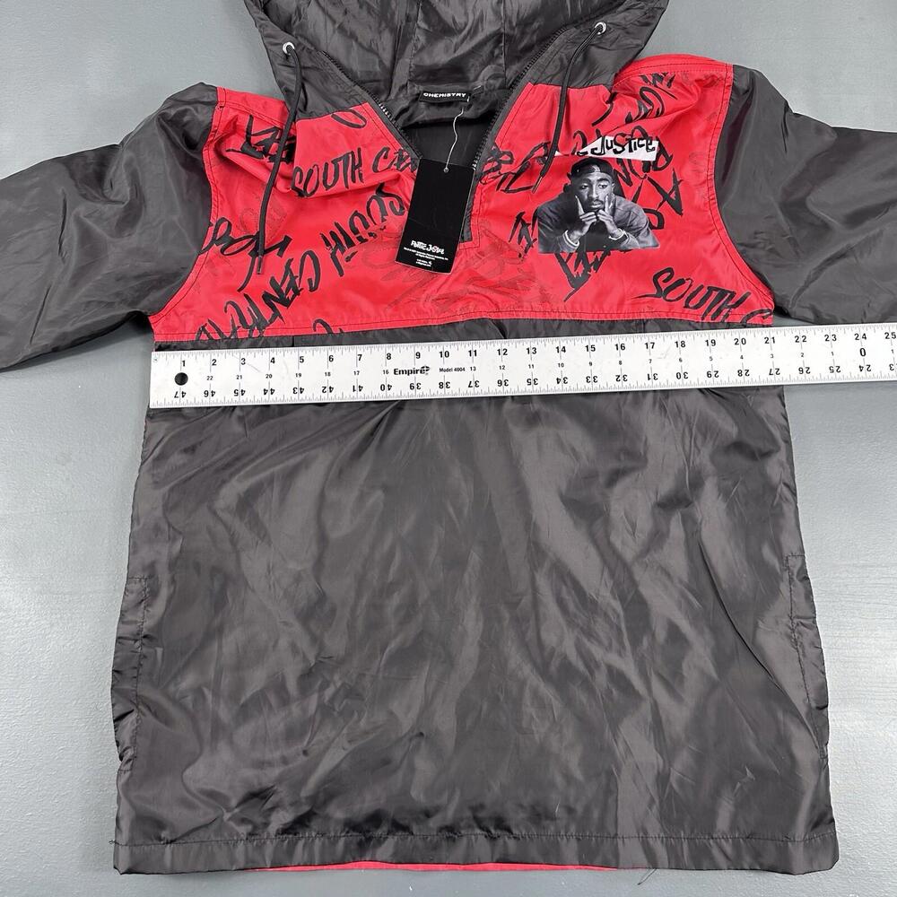 Chemistry 2 Pac Jacket Mens Small Black Red Windbreaker Anorak 2Pac NWT - Picture 5 of 7